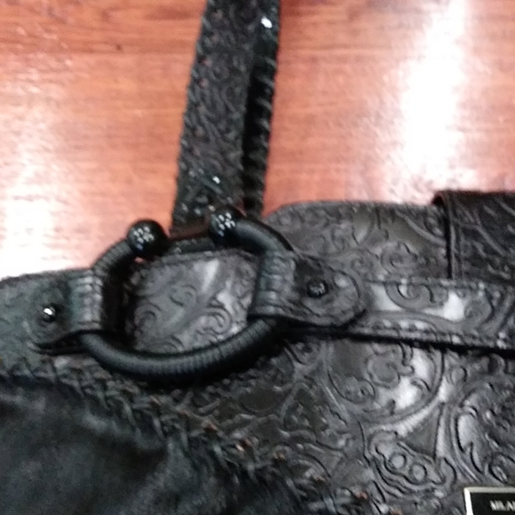 Gianfranco Ferre black calfhair etched runway bag - Picture 5 of 8
